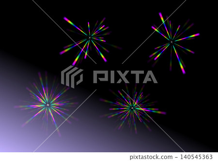 Set of colorful rainbow lens flare star burst elements on dark background Set of colorful rainbow lens flare star burst elements on dark background 140545363