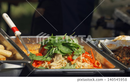 Authentic Thai Chicken Curry with Fresh Basil at Embassy festival Market Authentic Thai Chicken Curry with Fresh Basil at Embassy festival Market 140545958