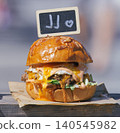 Delicious Street Food Burger With Runny Egag And Cheese 140545982
