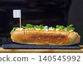 Gourmet brioche sandwich with grilled beef street food 140545992