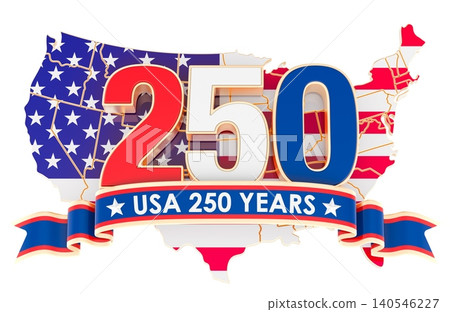Patriotic USA 250 years anniversary, concept. 3d rendering 140546227