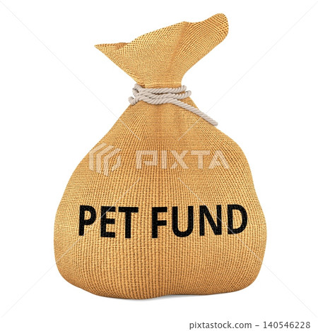 Pet Fund concept with burlap money bag. 3D rendering 140546228