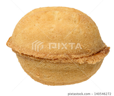Shortbread cookie in the shape of a whole walnut on an isolated background 140546272