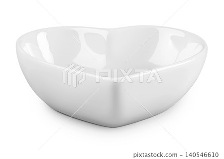 white heart shaped ceramic bowl isolated on white background 140546610
