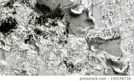 macro textured fabric weave close up with organic raw cotton fiber mesh and distressed ink stains macro textured fabric weave close up with organic raw cotton fiber mesh and distressed ink stains 140546736