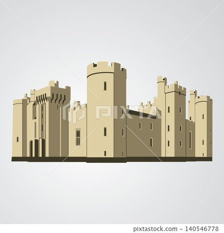 Illustrated Bodiam Castle England historic 140546778