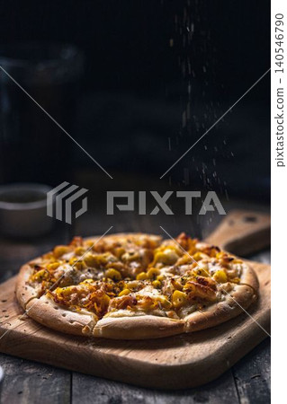 pizza with water and mushrooms pizza with water and mushrooms 140546790