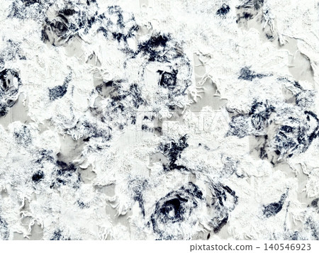 distressed floral textile texture shows abstract navy blue roses on frayed white woven fabric background distressed floral textile texture shows abstract navy blue roses on frayed white woven fabric background 140546923