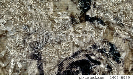 tactile boucle embroidery creates abstract textured pattern on sheer mesh textile for raw sustainable fashion design tactile boucle embroidery creates abstract textured pattern on sheer mesh textile for raw sustainable fashion design 140546929
