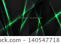 Dark abstract background with geometric dynamic green glowing diagonal lines. 140547718