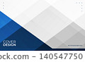 White modern abstract background with blue and grey lines and geometric shapes. 140547750