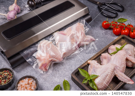 Chicken wings vacuum sealing for food preservation Chicken wings vacuum sealing for food preservation 140547830