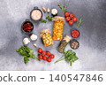 Preserving pickled mushrooms, spices, and fresh ingredients 140547846