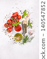 Preparing fresh italian ingredients for cooking mediterranean cuisine 140547852