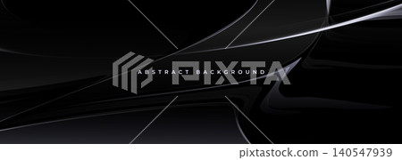 Dark abstract flowing background with glossy curved lines Dark abstract flowing background with glossy curved lines 140547939