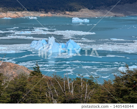 Panoramic landscape of Perito Moreno Glacier in Los Glaciares National Park Panoramic landscape of Perito Moreno Glacier in Los Glaciares National Park 140548044