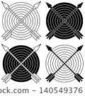 Outline of arrow and bullseye target 140549376