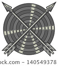 Golden arrow on luxury target board 140549378