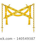 Swords and chains in gleaming gold 140549387