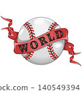 Baseball ball with ribbons in color 140549394