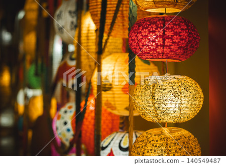 Vibrant Paper Lanterns Light up Kathmandu Evening Vibrant Paper Lanterns Light up Kathmandu Evening 140549487