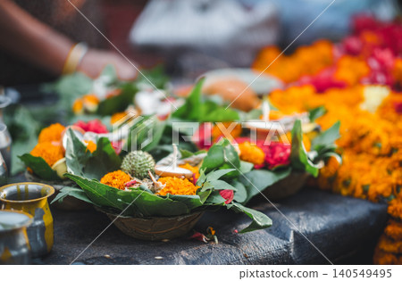 Puja Items for Hindu Devotion in Kathmandu Puja Items for Hindu Devotion in Kathmandu 140549495