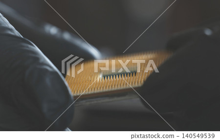 Computer Technician Holding Pc Processor Computer Technician Holding Pc Processor 140549539