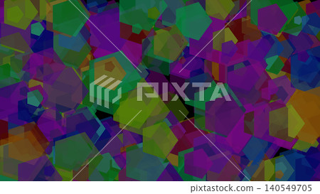 Vibrant Abstract Background with Overlapping Colorful Geometric Pentagons 140549705