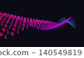 Abstract Pink and Blue Binary Code Wave Glowing on Black Background 140549819