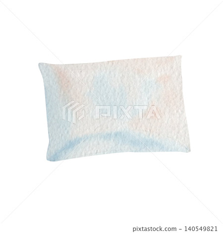 Watercolor decorative pillow illustration isolated on black. Hand painted soft blue cushion in pastel tones. Cozy home decor element ideal for interior designs, nursery art, stationery and branding Watercolor decorative pillow illustration isolated on black. Hand painted soft blue cushion in pastel tones. Cozy home decor element ideal for interior designs, nursery art, stationery and branding 140549821