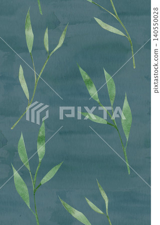 Bamboo branches seamless watercolor pattern, Asian botanical ornament. Hand painted illustration on green background, repeating texture for spa design, packaging, fabric, wallpaper, eco backgrounds Bamboo branches seamless watercolor pattern, Asian botanical ornament. Hand painted illustration on green background, repeating texture for spa design, packaging, fabric, wallpaper, eco backgrounds 140550028