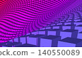 Abstract Purple and Pink Wavy Digital Landscape with 3D Cubes 140550089