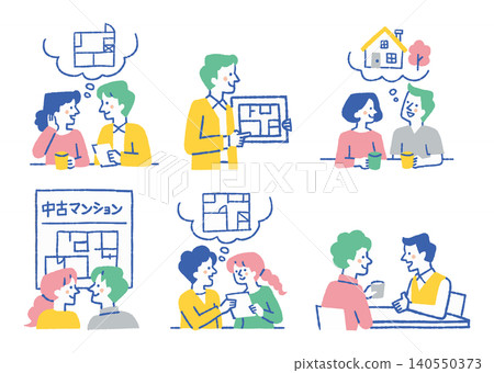 A couple and staff member discussing their home purchase_color A couple and staff member discussing their home purchase_color 140550373