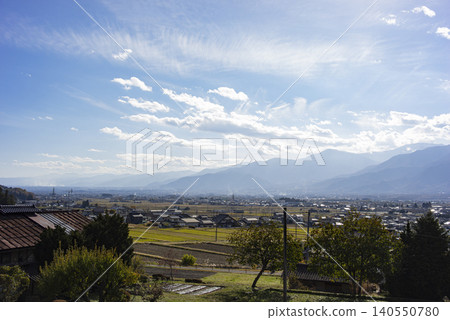 長野縣北安住郡池田町和松川村的秋景 長野縣北安住郡池田町和松川村的秋景 140550780