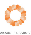 A round frame motif featuring a series of orange petals painted in an oil painting style. 140550835