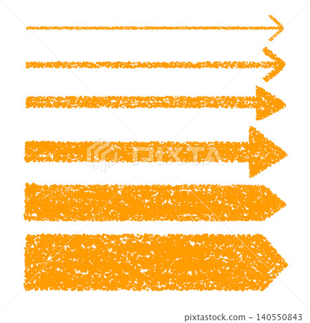 Hand-drawn crayon-style arrow set of various thicknesses Hand-drawn crayon-style arrow set of various thicknesses 140550843