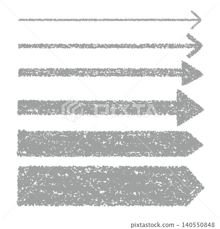 Hand-drawn crayon-style arrow set of various thicknesses Hand-drawn crayon-style arrow set of various thicknesses 140550848