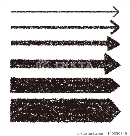 Hand-drawn crayon-style arrow set of various thicknesses Hand-drawn crayon-style arrow set of various thicknesses 140550849