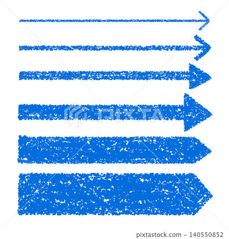 Hand-drawn crayon-style arrow set of various thicknesses Hand-drawn crayon-style arrow set of various thicknesses 140550852