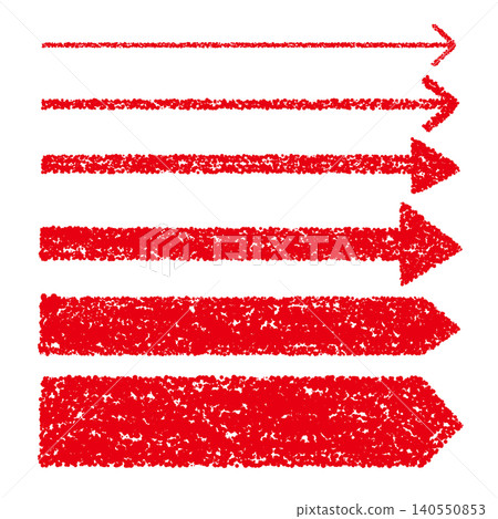 Hand-drawn crayon-style arrow set of various thicknesses Hand-drawn crayon-style arrow set of various thicknesses 140550853