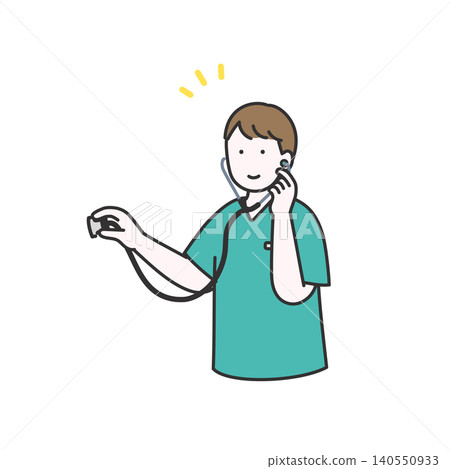 Image illustration of a male nurse working in a medical setting Image illustration of a male nurse working in a medical setting 140550933