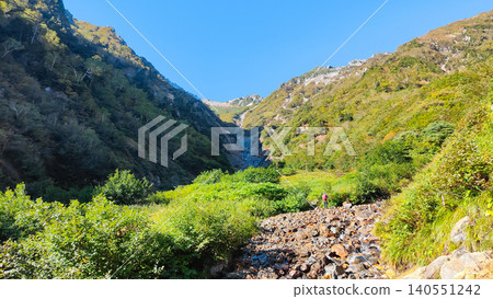 Autumn climb of Mt. Harinoki and Mt. Renge (Osawa Hut to Harinoki Pass) 140551242