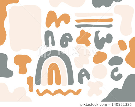 Autumn Modern Flat Design Set: Nuanced Abstract Illustration Background Material Autumn Modern Flat Design Set: Nuanced Abstract Illustration Background Material 140551325