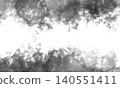 A monochrome abstract texture frame with a sumi-e (ink painting) style of black blurring and bleeding. 140551411