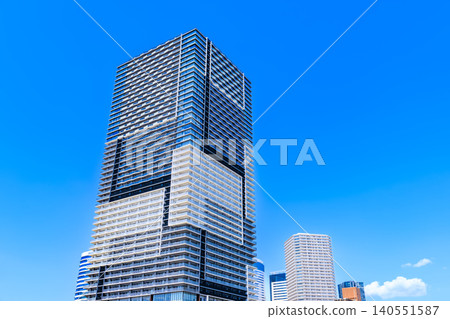 Urban landscape of Toyosu, Koto Ward, Tokyo: Brands Tower Toyosu Urban landscape of Toyosu, Koto Ward, Tokyo: Brands Tower Toyosu 140551587
