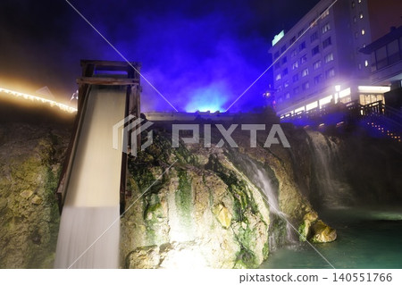 Night hot water field Night hot water field 140551766