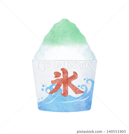 Melon-flavored shaved ice in a cup Melon-flavored shaved ice in a cup 140551903