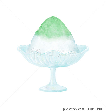 Melon-flavored shaved ice in a glass Melon-flavored shaved ice in a glass 140551906