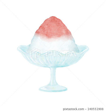 Strawberry-flavored shaved ice in a glass Strawberry-flavored shaved ice in a glass 140551908