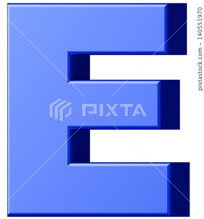 3D材質_字母E_藍色 3D材質_字母E_藍色 140551970